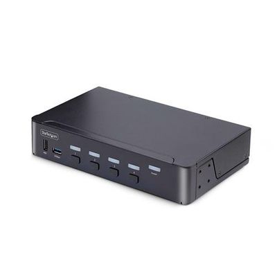 StarTech.com 4-Port DisplayPort KVM Switch 8K 60Hz / 4K 144Hz Single Display DP 1.4 2x USB 3.0 Ports 4x USB 2.0 HID Ports Push-Button & Hotkey Switching TAA Compliant - OS Independent Metal Housing
