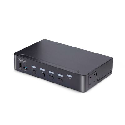 StarTech.com 4-Port DisplayPort KVM Switch 8K 60Hz / 4K 144Hz Single Display DP 1.4 2x USB 3.0 Ports 4x USB 2.0 HID Ports Push-Button &amp; Hotkey Switching TAA Compliant - OS Independent Metal Housing - Thumbnail 2