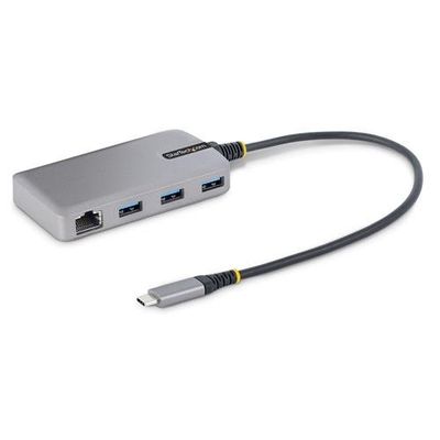 StarTech.com 3-Port USB-C Hub with Ethernet - 3x USB-A Ports Gigabit Ethernet RJ45 USB 3.0 5Gbps Bus-Powered 1ft/30cm Long Cable - Portable Laptop USB Type-C Hub Adapter w/GbE