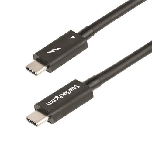 StarTech.com 1.6ft (50cm) Thunderbolt 4 Cable - 40Gbps - 100W PD - 4K/8K Video - Intel-Certified Thunderbolt Cable - Compatible w/USB 4/Thunderbolt 3/USB 3.2/USB Type-C/DisplayPort - Image 1