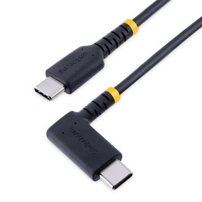 StarTech.com 6.6ft (2m) USB-C Fast Charging Cable Rugged Right-Angled Charge &amp; Sync 60W (3A) PD USB 2.0 TPE Jacket and Aramid Fiber - USB C Charging Cord