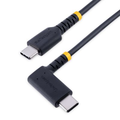 StarTech.com 6.6ft (2m) USB-C Fast Charging Cable Rugged Right-Angled Charge &amp; Sync 60W (3A) PD USB 2.0 TPE Jacket and Aramid Fiber - USB C Charging Cord - Thumbnail 2