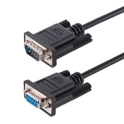 StarTech.com 3m RS232 Serial Null Modem Cable Crossover Serial Cable w/Al-Mylar Shielding DB9 Serial COM Port Cable Female to Male Compatible w/DTE Devices Black F/M