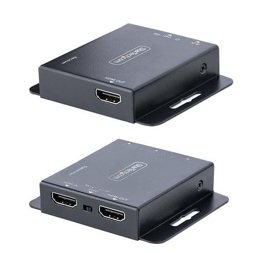 StarTech.com 4K HDMI Extender over CAT6/CAT5 Ethernet Cable 4K 30Hz or 1080p 60Hz Video Extender HDMI over Ethernet Cable HDMI Transmitter and Receiver Kit IR Remote Control - Image 1