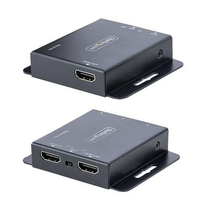 StarTech.com 4K HDMI Extender over CAT6/CAT5 Ethernet Cable 4K 30Hz or 1080p 60Hz Video Extender HDMI over Ethernet Cable HDMI Transmitter and Receiver Kit IR Remote Control