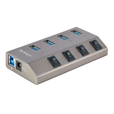 StarTech.com 4 Port Self-Powered USB C Hub with Individual On/Off Switches USB 3.0 (5Gbps) Expansion Hub with Power Supply Desktop Laptop USB-C to USB-A Splitter - Thumbnail 2