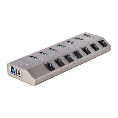 StarTech.com 7 Port Self-Powered USB C Hub with Individual On/Off Switches USB 3.0 (5Gbps) Expansion Hub with Power Supply Desktop Laptop USB-C to USB-A Splitter