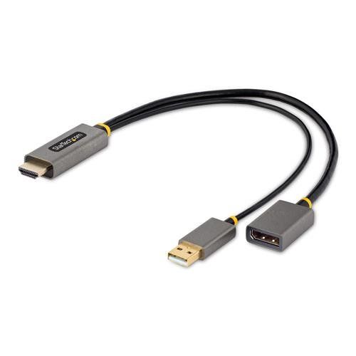 StarTech.com 1ft (30cm) HDMI to DisplayPort Adapter Cable Active 4K 60Hz HDMI 2.0 to DP 1.2 Converter HDR USB Bus Powered HDMI Source to DisplayPort Monitor for Laptops/PC - Image 1