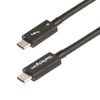 StarTech.com 3.3ft (1m) Thunderbolt 4 Cable - 40Gbps - 100W PD - 4K/8K Video - Intel-Certified Thunderbolt Cable - Compatible w/ USB4/Thunderbolt 3/USB 3.2/USB Type-C/DisplayPort - Thumbnail 2