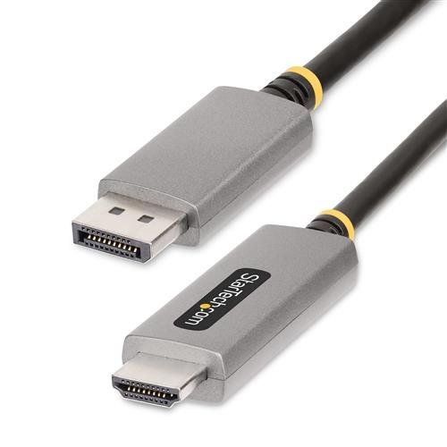 StarTech.com 6.6ft (2m) DisplayPort to HDMI Adapter Cable 8K 60Hz 4K 144Hz HDR10 DP 1.4 to HDMI 2.1 Active Video Converter DisplayPort Desktop to HDMI Monitor M/M - DP to HDMI Cord - Image 1