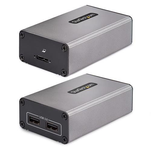StarTech.com 2-Port USB 3.0 Extender over OM3 Multimode Fiber - LC/LC - 2x 5Gbps USB-A Hub - 350m (1150ft) Range - Durable USB Fiber Optic Extender - Optical USB Extender - TAA - Image 1