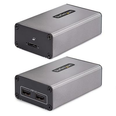 StarTech.com 2-Port USB 3.0 Extender over OM3 Multimode Fiber - LC/LC - 2x 5Gbps USB-A Hub - 350m (1150ft) Range - Durable USB Fiber Optic Extender - Optical USB Extender - TAA