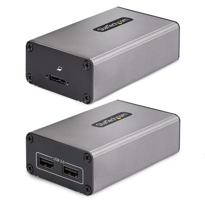 StarTech.com 2-Port USB 3.0 Extender over OM3 Multimode Fiber - LC/LC - 2x 5Gbps USB-A Hub - 350m (1150ft) Range - Durable USB Fiber Optic Extender - Optical USB Extender - TAA - Thumbnail 2