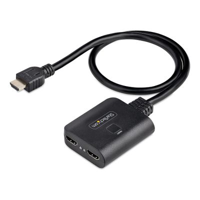 StarTech.com 2-Port HDMI Splitter 4K 60Hz HDMI 2.0 Video 4K HDMI Splitter 1 In 2 Out 1x2 HDMI Display/Output Splitter HDR/HDCP 20in (50cm) Built-in HDMI Cable - Thumbnail 2