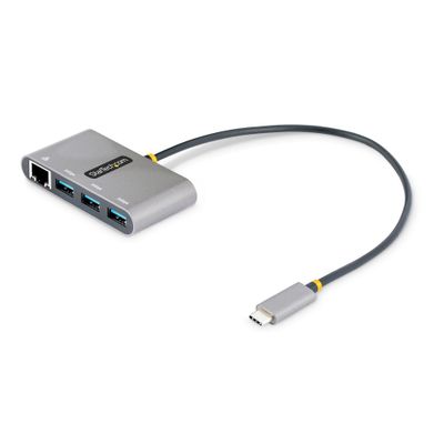 StarTech.com 3-Port USB-C Hub with Ethernet - 3x USB-A - Gigabit Ethernet - USB 3.0 5Gbps - Bus-Powered - 1ft/30cm Long USB Type-C Host Cable - GbE - Portable USB-C to USB-A Hub - Thumbnail 2