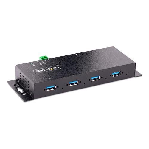 StarTech.com 4-Port Industrial USB 3.0 5Gbps Hub Rugged USB Hub with ESD Protection DIN/Wall/Desk Mountable USB-A Hub USB Expander w/Locking Ports Heavy Duty - TAA - Image 1