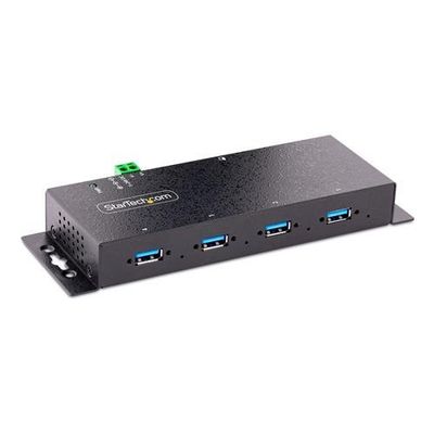 StarTech.com 4-Port Industrial USB 3.0 5Gbps Hub Rugged USB Hub with ESD Protection DIN/Wall/Desk Mountable USB-A Hub USB Expander w/Locking Ports Heavy Duty - TAA