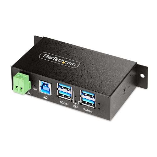 StarTech.com 4-Port Managed USB Hub with 4x USB-A Heavy Duty with Metal Industrial Housing ESD & Surge Protection Wall/Desk/Din-Rail Mountable USB 3.0/3.1/3.2 Gen 1 5Gbps - TAA - Image 1