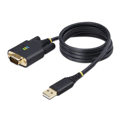 StarTech.com 3.3ft (1m) USB to Serial Adapter Cable COM Retention Interchangeable Screws/Nuts USB-A to DB9 RS232 FTDI IC ESD Protection Windows/macOS/Linux - Thumbnail 2