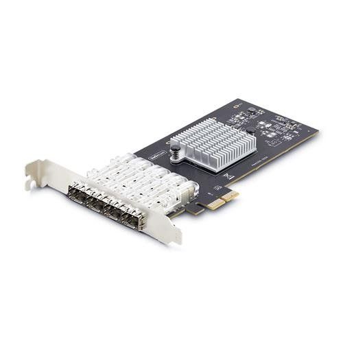 StarTech.com 4-Port GbE SFP Network Card PCIe 2.0 x2 (x4 x8 x16 Compatible) Intel I350-AM4 4x 1GbE Controller 1000BASE Copper/Fiber Optic Desktop/Server Quad-Port Gigabit Ethernet NIC - Windows & Linux - Image 1