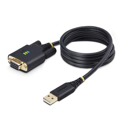 StarTech.com 3.3ft (1m) USB to Null Modem Serial Adapter Cable Interchangeable DB9 Screws/Nuts COM Retention USB-A to RS232 FTDI Level-4 ESD Protection Windows/macOS/ChromeOS/Linux - Rugged TPE Construction - Image 1