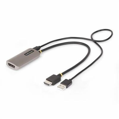 StarTech.com 1ft (30cm) HDMI to DisplayPort Adapter Cable 8K 60Hz Active HDMI 2.1 to DP 1.4 Video Converter USB Bus Powered with Included Cable