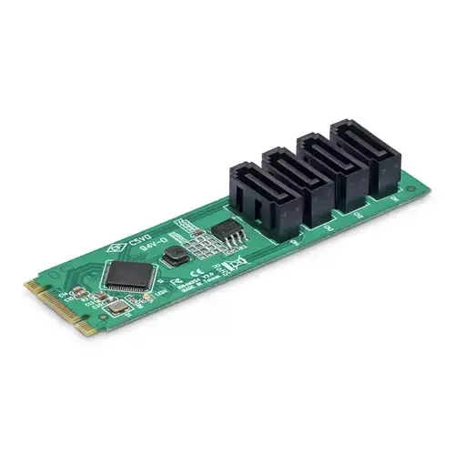 StarTech.com 4-Port M.2 to SATA Adapter Card M.2 PCIe 3.0 to SATA HDD/SSD Expansion Card ASM1064 Chipset M.2 NVMe to 4x HDD/SSD for Windows/macOS/Linux TAA - Image 1
