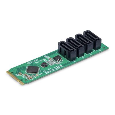 StarTech.com 4-Port M.2 to SATA Adapter Card M.2 PCIe 3.0 to SATA HDD/SSD Expansion Card ASM1064 Chipset M.2 NVMe to 4x HDD/SSD for Windows/macOS/Linux TAA - Thumbnail 2