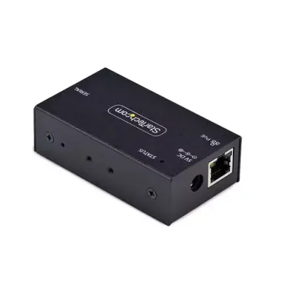 StarTech.com 1-Port Serial to Ethernet Adapter 802.3af PoE IP Serial Device Server For Remote RS232 Devices Wall/DIN Rail Mountable RJ45 LAN to DB9 Serial Converter TAA