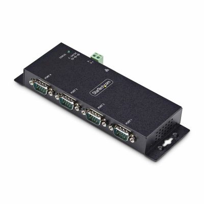 StarTech.com 4-Port Serial to Ethernet Adapter IP Serial Device Server For Remote RS232 Devices Wall/DIN Rail Mountable Metal Housing RJ45 LAN to DB9 Serial Converter TAA - Thumbnail 2