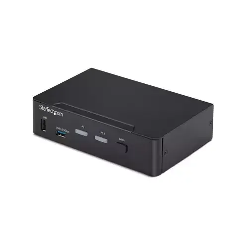StarTech.com 2-Port DisplayPort KVM Switch 4K 60Hz DP 1.2 EDID Management 2-Port USB 3.0 Hub 4x USB HID Ports TAA Compliant 3840 x 2160 pixels 4K Ultra HD 36 W Black - Image 1