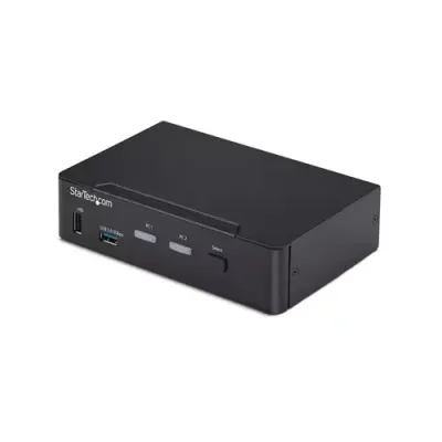 StarTech.com 2-Port DisplayPort KVM Switch 4K 60Hz DP 1.2 EDID Management 2-Port USB 3.0 Hub 4x USB HID Ports TAA Compliant 3840 x 2160 pixels 4K Ultra HD 36 W Black