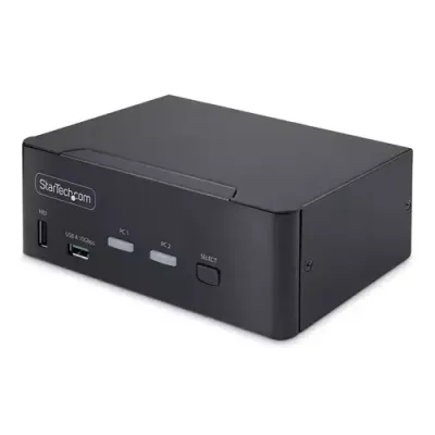 StarTech.com 2-Port Dual-Monitor DisplayPort KVM Switch 8K 60Hz / 4K 144Hz DP 1.4 2x USB 10Gbps Ports 4x USB HID Ports Hotkey Switching TAA Compliant