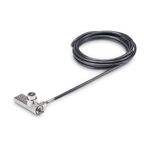 StarTech.com 10-Pack Dual-Access Laptop Lock 6.6ft (2m) Keyed Alike and Combination Security Cable Lock for K-Slot Devices Computer Anti-Theft Steel Cable TAA - Image 1