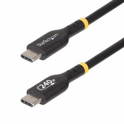 StarTech.com 3.3ft (1m) USB-C Charging Cable Charge & Sync 240W (5A) PD EPR USB 2.0 Laptop Charger Cable USB-IF Certified TPE Jacket - Black USB C Charging Cord