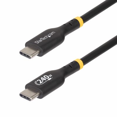 StarTech.com 3.3ft (1m) USB-C Charging Cable Charge &amp; Sync 240W (5A) PD EPR USB 2.0 Laptop Charger Cable USB-IF Certified TPE Jacket - Black USB C Charging Cord - Thumbnail 2