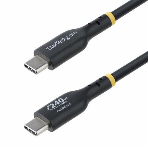 StarTech.com 13ft (4m) USB-C Charging Cable Charge & Sync 240W (5A) PD EPR USB 2.0 Laptop Charger Cable USB-IF Certified TPE Jacket - Black USB C Charging Cord - Image 1