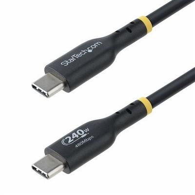 StarTech.com 13ft (4m) USB-C Charging Cable Charge &amp; Sync 240W (5A) PD EPR USB 2.0 Laptop Charger Cable USB-IF Certified TPE Jacket - Black USB C Charging Cord