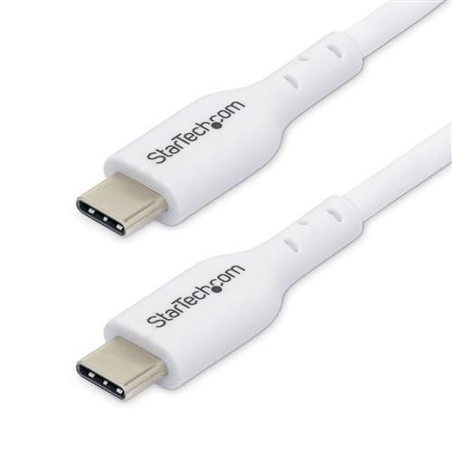 StarTech.com 10ft (3m) USB-C Charging Cable Charge & Sync 60W (3A) PD USB 2.0 Laptop Charger Cable TPE Jacket - White USB C Charging Cord - Image 1
