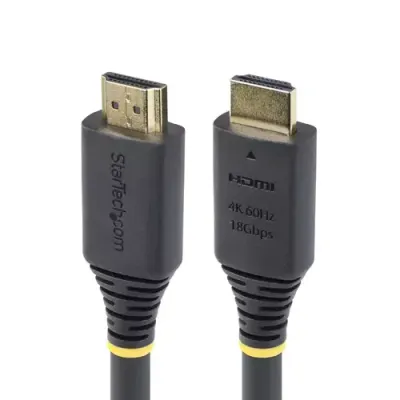 StarTech.com 5m (16.4ft) Premium Certified High Speed HDMI Cable 4K 60Hz/1440p 144Hz HDR10/HDCP 2.2/ARC 18Gbps UHD HDMI 2.0 Cord for TV/Monitor/Display TPE Jacket