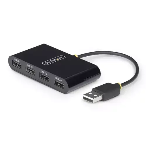 StarTech.com 4-Port USB 2.0 Hub USB Bus Powered Small Travel Mini USB Hub USB 2.0 Splitter Portable Multi-Port USB Hub 480Mbps Overcurrent Protection (OCP) - Image 1