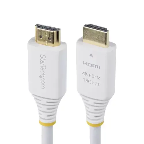 StarTech.com 10ft (3m) Premium Certified High Speed HDMI Cable 4K 60Hz/1440p 144Hz HDR10/HDCP 2.2/ARC 18Gbps UHD HDMI 2.0 Cord for TV/Monitor/Display TPE Jacket White - Image 1