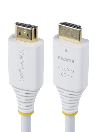 StarTech.com 6ft (1.8m) Premium Certified High Speed HDMI Cable 4K 60Hz/1440p 144Hz HDR10/HDCP 2.2/ARC 18Gbps UHD HDMI 2.0 Cord for TV/Monitor/Display TPE Jacket White - Thumbnail 2