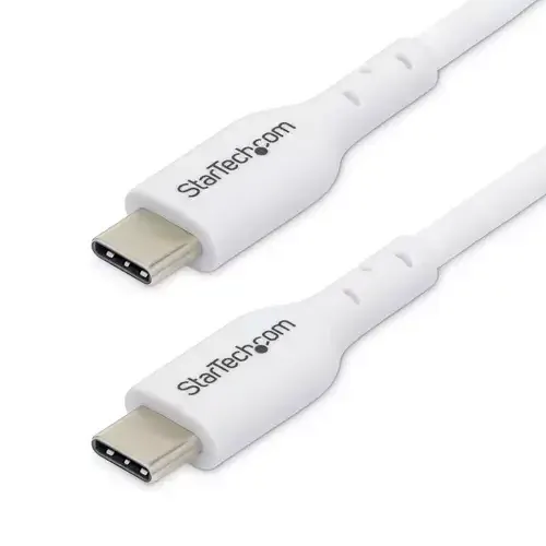 StarTech.com 3ft (1m) USB-C Charging Cable Charge & Sync 60W (3A) PD USB 2.0 Laptop Charger Cable - White USB C Charging Cord - Image 1