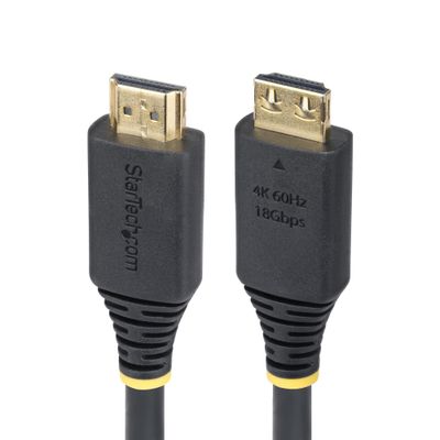 StarTech.com 10ft (3m) High Speed HDMI Cable with Gripping Connectors 4K 60Hz/1440p 144Hz HDR10/HDCP 2.2/ARC 18Gbps UHD HDMI Cord for TV/Monitor/Display TPE Jacket - Thumbnail 2