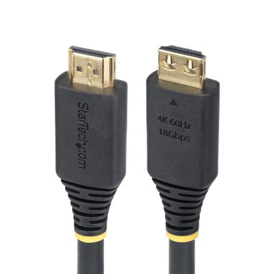StarTech.com 15ft (4.6m) High Speed HDMI Cable with Gripping Connectors 4K 60Hz/1440p 144Hz HDR10/HDCP 2.2/ARC 18Gbps UHD HDMI Cord for TV/Monitor/Display TPE Jacket - Thumbnail 2
