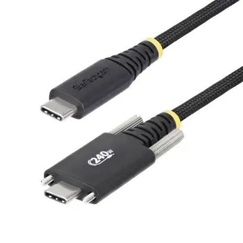 StarTech.com 6ft (2m) USB-C Charging Cable Durable and Ultra-Flexible Side Screw Locking 240W (5A) PD EPR USB 2.0 Laptop Charger Cable USB-IF Certified Rugged USB-C Charging Cord - Image 1