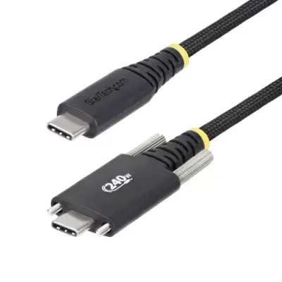 StarTech.com 10ft (3m) USB-C Charging Cable Durable and Ultra-Flexible Side Screw Locking 240W (5A) PD EPR USB 2.0 Laptop Charger Cable USB-IF Certified Rugged USB-C Charging Cord