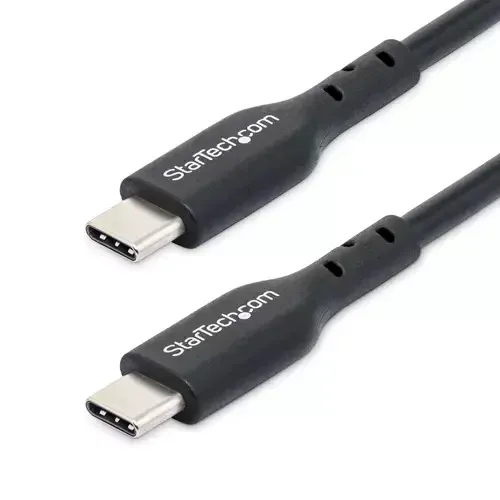StarTech.com 13ft (4m) USB-C Charging Cable Charge & Sync 60W (3A) PD USB 2.0 Laptop Charger Cable TPE Jacket - Black USB C Charging Cord - Image 1