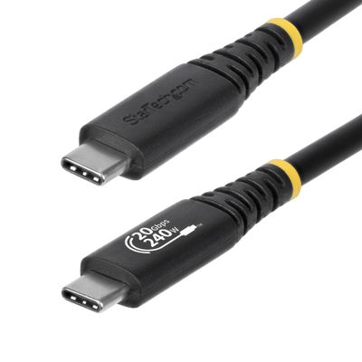 StarTech.com 2m (6ft) USB4 Cable 20Gbps USB-IF Certified USB-C Cable 240W PD EPR 4K 120Hz DP 2.1 TPE Jacket Black USB-C Cord - Thumbnail 2